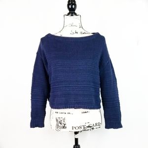 HOUSE of HARLOW 1960 ▪︎ Women's Cropped Sweater in Navy Blue, Size Med. Like New